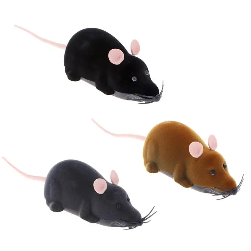 

Wireless Electric RC Flocking Plastic Rat Mice Toy Remote Control Mouse for Pet Cat Kitten Playing Toys Cat Training Toy