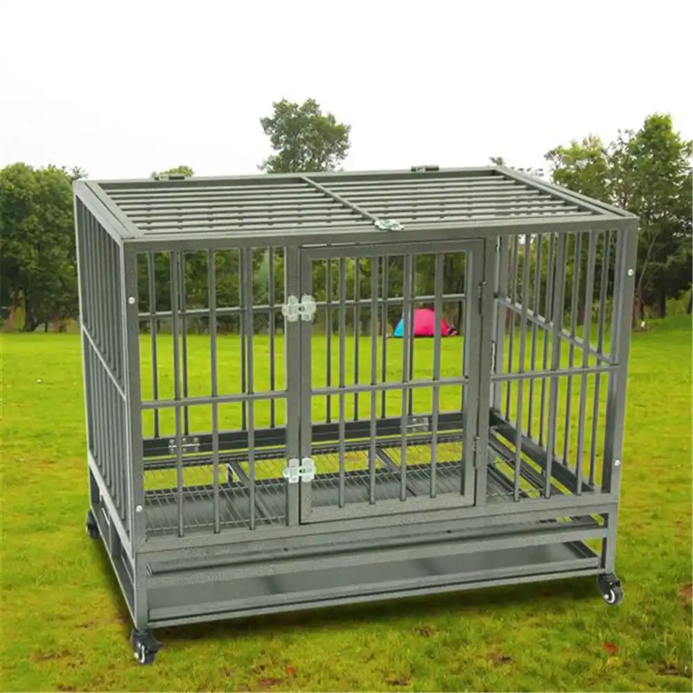 silver dog crate