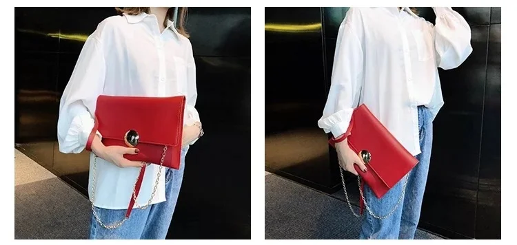 Bolso de mano sólido para mujer, bolso sobre de cuero para mujer, bolso de noche, bolso de mano para mujer, женская сумка через плечо