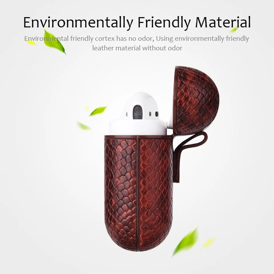 For Airpods Apple Original Earphone Case Leather Air Pods Cases 11 TWS Bluetooth Wireless Earphone Earbuds Cover Shockproof Bag (2)