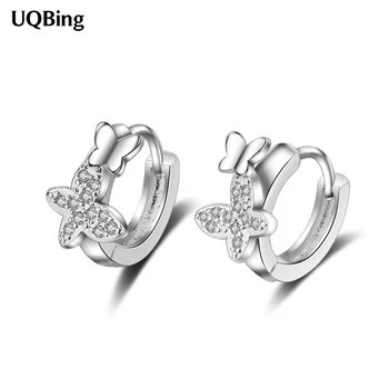 

Wholesale 925 Sterling Silver Round Zircon Butterfly Women Clip Earrings Jewelry Gifts