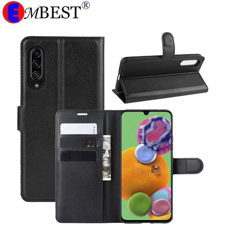 EMBEST Leather Flip Wallet Case For Samsung Galaxy A90 5G Luxury Fitted Cover Cases Coque capa | Мобильные телефоны и