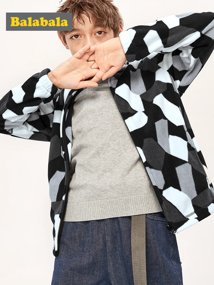 

Children jacket boy autumn and winter 2019 big children's clothes warm fleece fashion coat