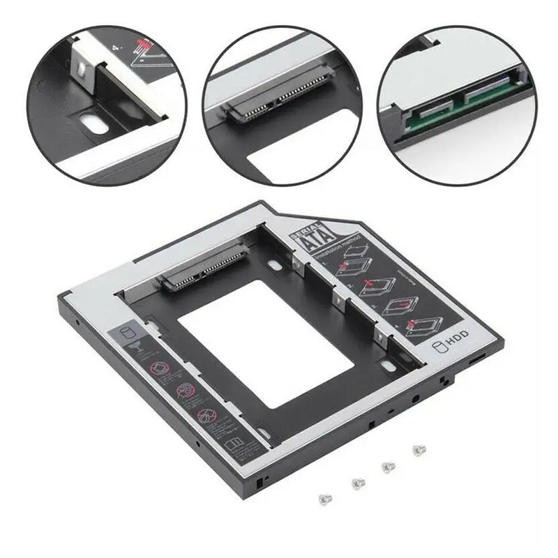 2nd HDD Caddy 9,5 мм SATA на SATA 3,0 для 2," 2 ТБ SSD Корпус HDD жесткий диск Корпус для ноутбука нечетный DVD-ROM Оптический отсек