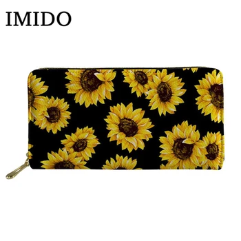 

IMIDO Ladies' Clutch Daisy Flower Wallet 2019 New Wallet Ladies Phone Holder Fashion Wallet Coin Card Package Wallet Lady Custom