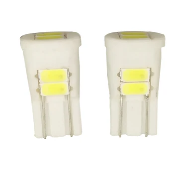 

10Pcs DC 12V White T10 194 168 6SMD 5730 Chip Wedge Ceramics Light Car Auto LED Door Light Bulb Marker Lamp