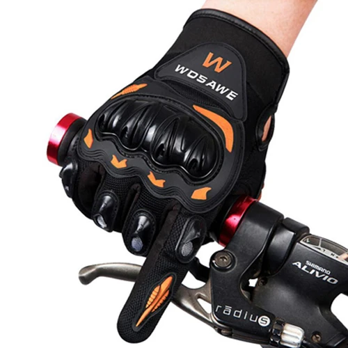 BlackOrange Gloves Wosawe универсальные велосипедные перчатки с гелевой подкладкой для езды на велосипеде, велосипедные перчатки на полный палец, термальные перчатки для езды на велосипеде, кемпинга, пеших прогулок, спортивные перчатки - Цвет: BlackOrange Gloves