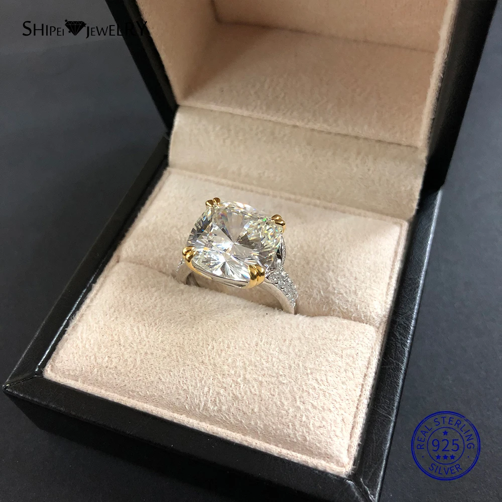 Shipei натуральное квадратное белое кольцо с розовым сапфиром стерлингового серебра 925 сапфировые кольца белое золото для женщин мужчин Свадебный коctail