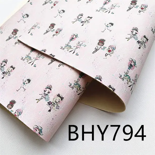 BHY794 A4 20*33 см Мультфильм Печати Синтетическая кожа ткань для DIY аксессуары BHY818 - Цвет: BHY794