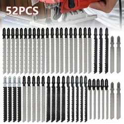 HCS – kit d'outils de coupe en acier et métal, 52 pièces, tige en T, lame de scie sauteuse, outils électriques pour le bois et le plastique 