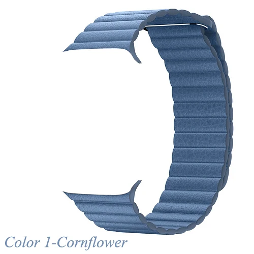 1-Cornflower Ремешок для apple watch 42 мм 38 мм 44 мм 40 мм correa iwatch 5 4 3 2 кожаный магнитный браслет с петлей аксессуары для apple watch 4 - Цвет ремешка: 1-Cornflower