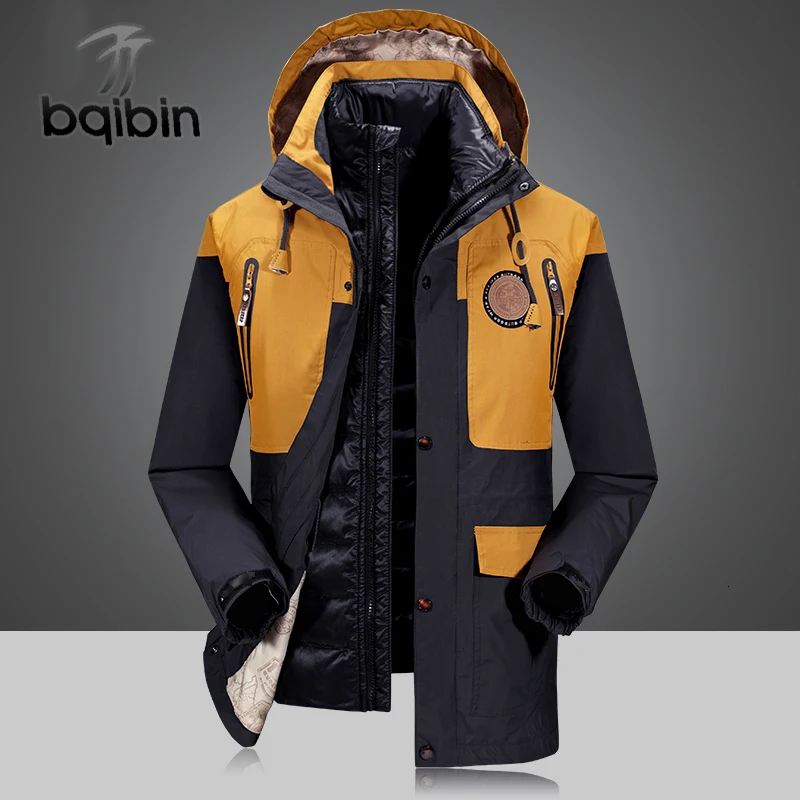 

2 Piece Men's Winter Duck Down Jacket Man Top Quality Detachable Waterproof Windbreaker Outwear 90% White Duck Down Coat Men 4xl
