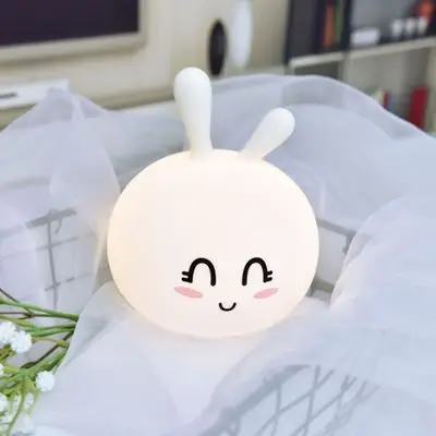 Led-ночник день рождения-игрушки Светящиеся-игрушки-Звездная романтическая новинка кролик индукционный светильник Домашнее животное детская спальня со светом сна - Цвет: Черный