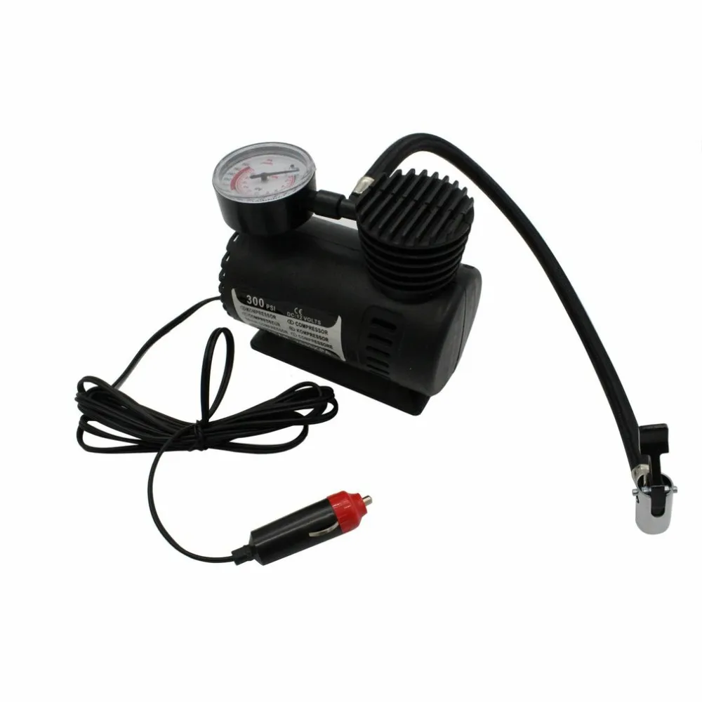 12V Portable Mini Air Compressor 300 Psi Car Van Bike Tyre Inflator Cigarette Car Air Pump Auto Accessories