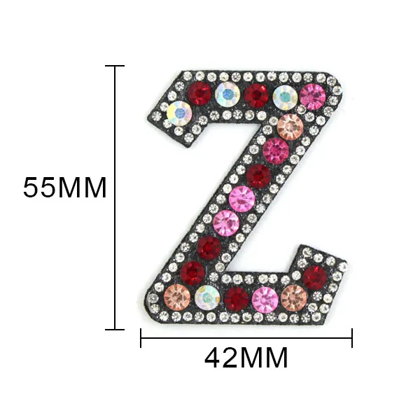 Z Красные A-Z стразы, нашивки 3D 26 Английских алфавитов, нашивки для одежды, железные нашивки, английские буквы, стразы, аппликация "сделай сам" - Цвет: Z
