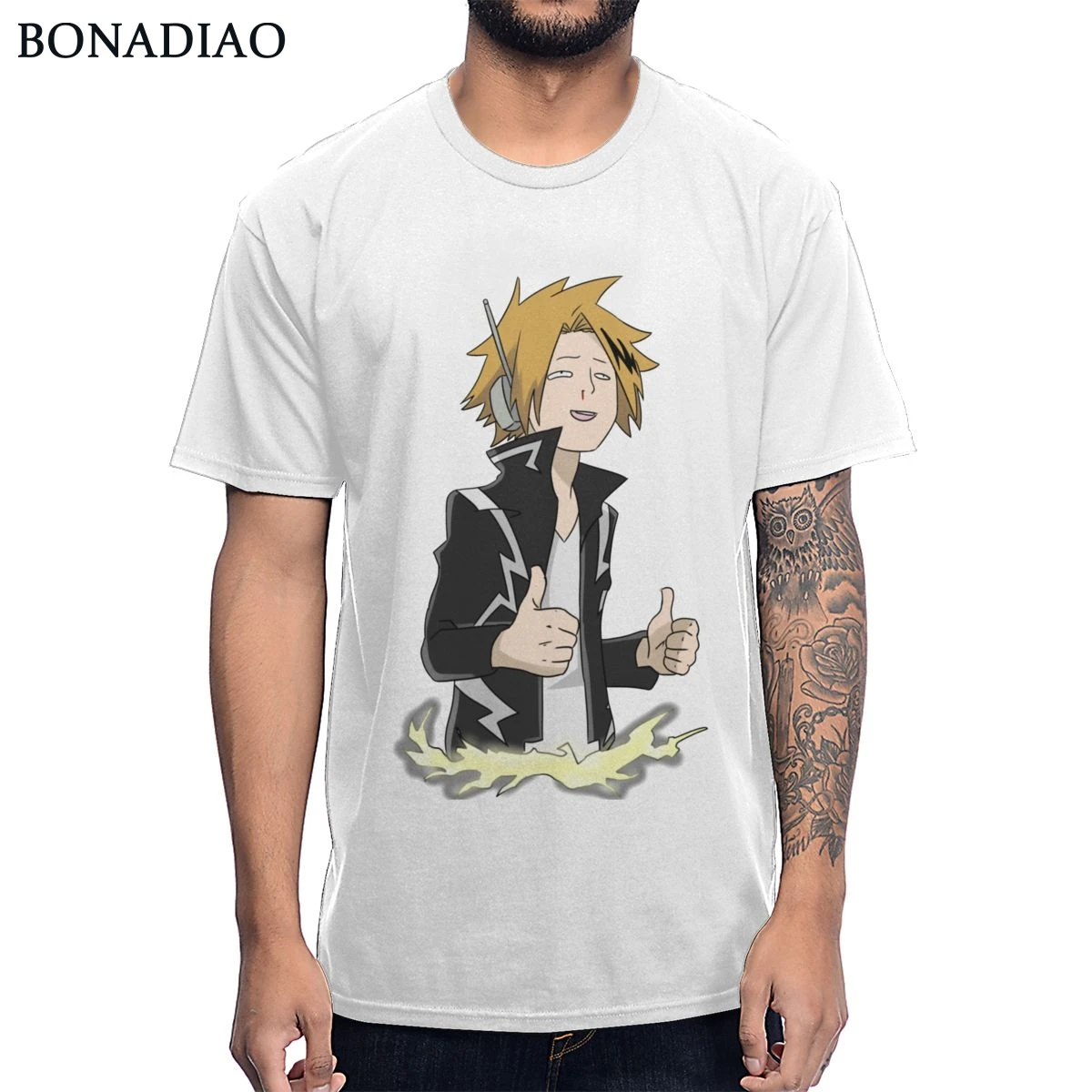Boku No Hero Academy забавная футболка Kaminari Denki для мужчин Crewneck из чистого хлопка S-6XL Милая футболка