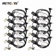 Retevis – casque talkie walkie pour émetteur récepteur, oreillettes à Tube acoustique PTT pour Motorola DP1400/GP2000/CP200/040 pour HYT, 10 pièces