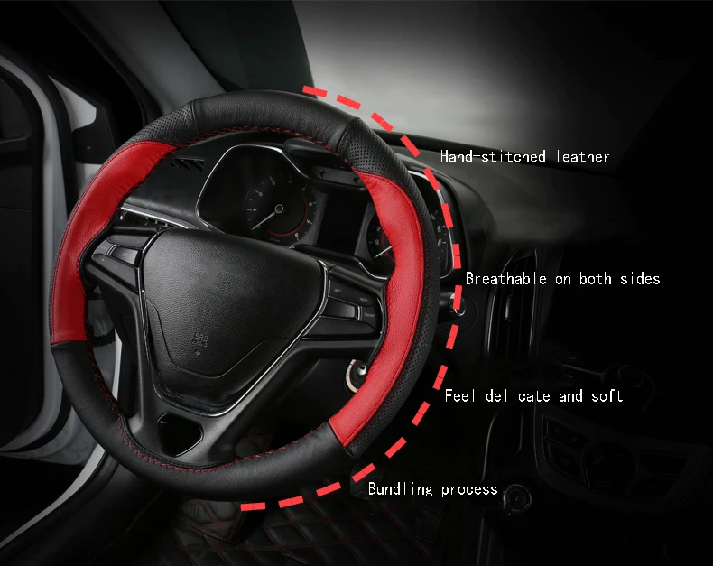 Для Chery ARRIZO5 ARRIZO 5 Крышка рулевого колеса Модифицированная ручная швейная крышка рулевого колеса отверстие ручки