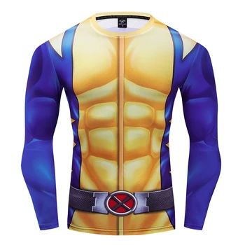 

Marvel X Men 90's Uniform Cosplay Costume Premium 3D Printed Costume Compression T-shirt Finess Gym Quick-Drying Tight Tops