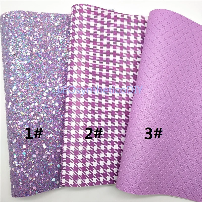 Mini Roll 30x134CM PURPLE Glitter Fabirc, Chunky Glitter Leather, Plaids Leather Roll For Making Bows LEOsyntheticoDIY SK192