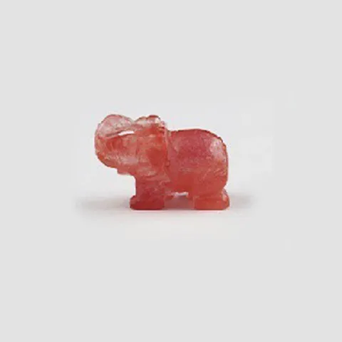 Auspicious Natural Crystal Jade Jewelry Carving Crafts Miniature Elephant Animal Stone Carving Home Decoration Ornaments