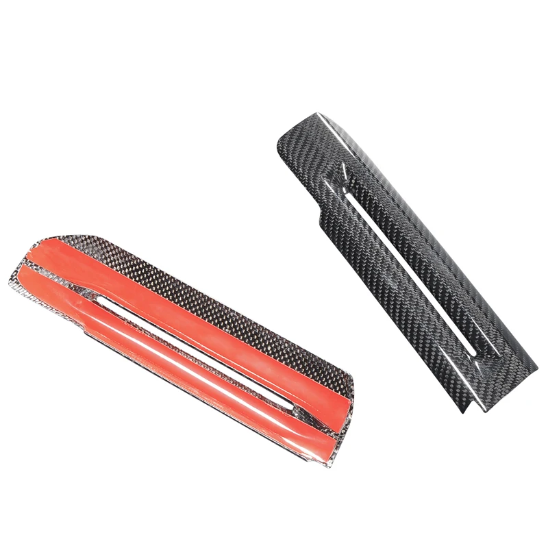 Glossy Black Real Carbon Fiber Inner Door Armrest Decoration Cover Trim For Ford Mustang