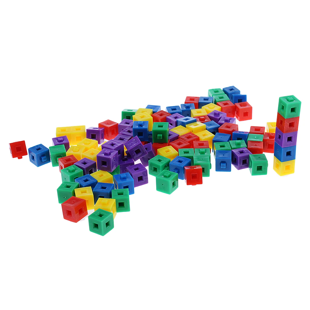 200 Pieces Kids Construction Toys 1cm Building Puzzles Stacking Linking Cubes Toys for Party Fun Education Toy