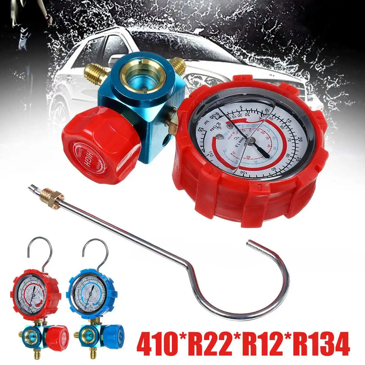 

Manifold Digital Pressure Gauge Air Conditioner Refrigerant Meter 410*R22*R12*R134 Refrigerant Filling Device High-precision