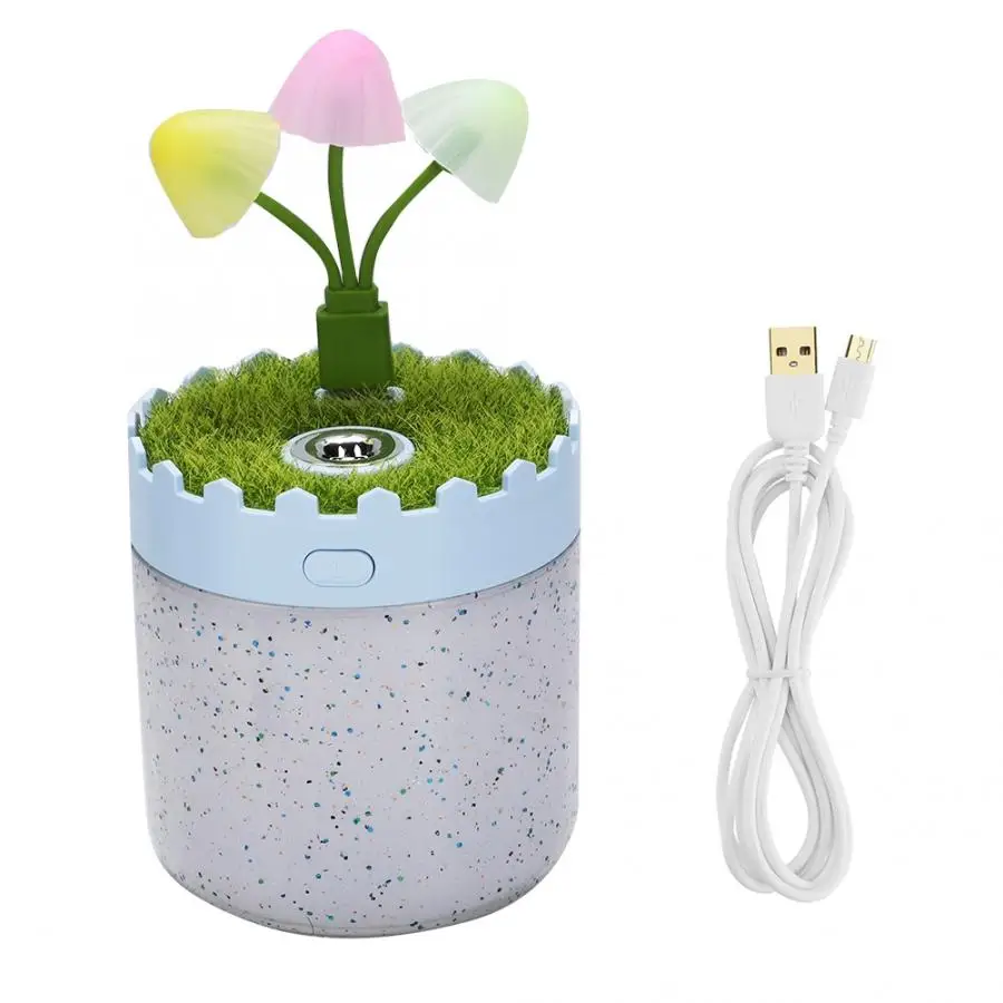 Фигурка USB мини прекрасный увлажнитель воздуха с ночным светом украшения для офиса дома пластик - Цвет: Синий