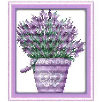 

Lavender plants painting counted printed on the canvas 11CT 14CT DIY kit Cross Stitch embroidery needlework Set home decor