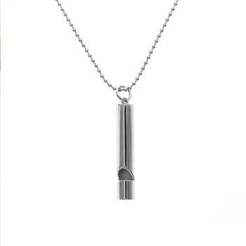 

FUN-BEAUTY Couple Necklace S925 Sterling Silver Jewelry Cylindrical Necklace Personality Punk Style Creative Whistle Pendant