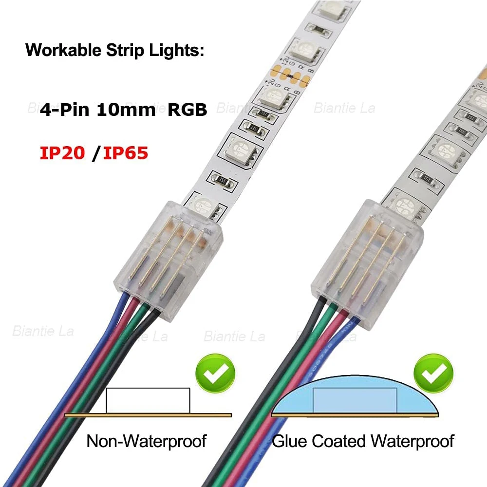 Connettore LED Angolare A L 3 Pin Larghezza 8mm Per Strisce LED RGB 3528/WS2811/WS2812B - Senza Saldatura - 3