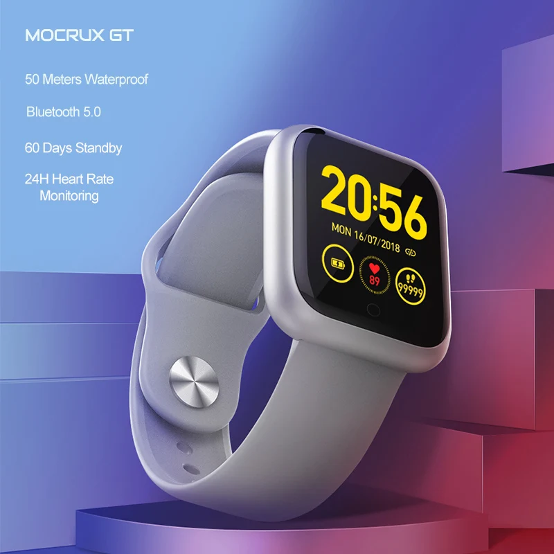  GT Smartwatch IP68 Waterproof Wearable Device Bluetooth Pedometer Heart Rate Monitor Color Display  - 32923635706