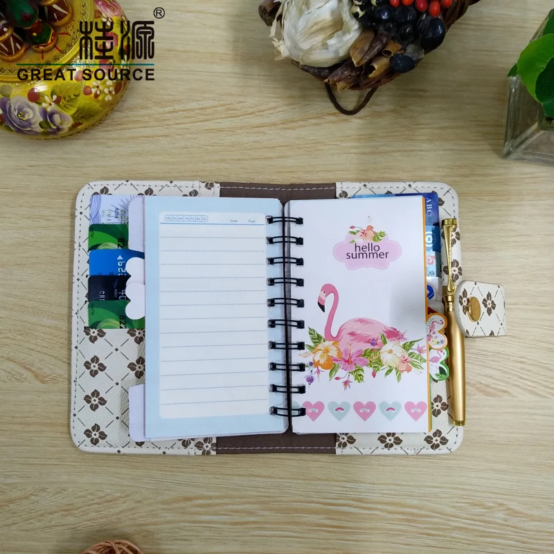 Кожа Padfolio папка Дневник Обложка с мульти-органайзер карманы многофункциональный кошелек папка четыре листа клевера