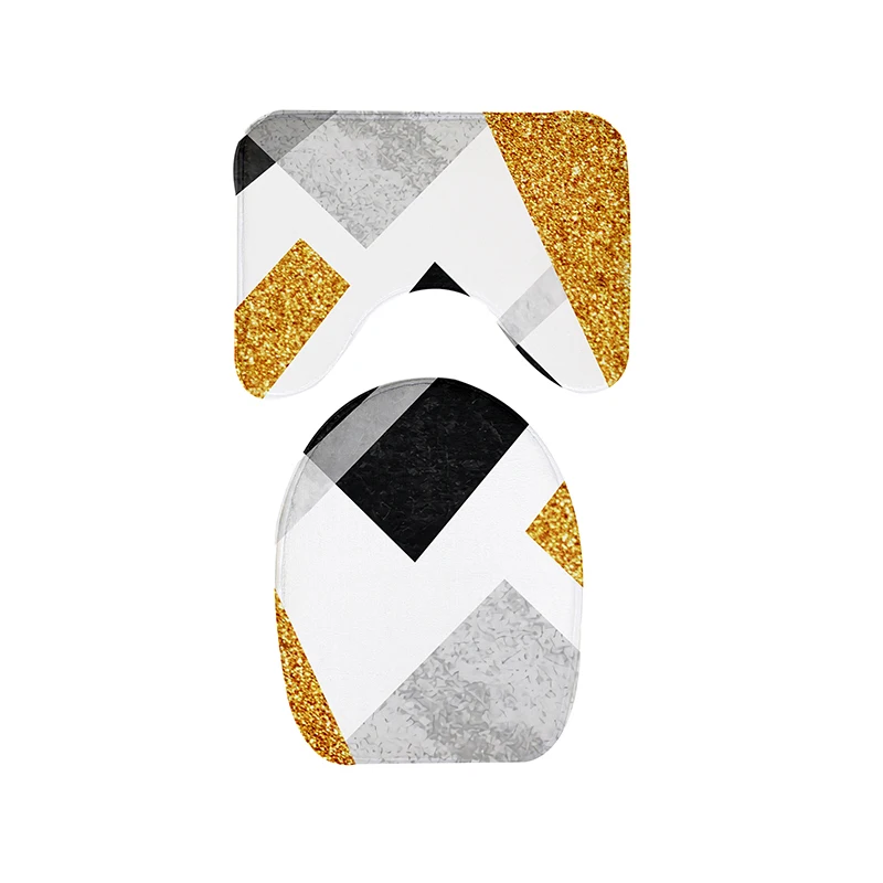 Thick Flannel Bathroom Bath Mat Set Toilet Rugs U Shape Floor Carpets In Bathroom Toilet Foot Pad Anti Skid Washable Lid Cover