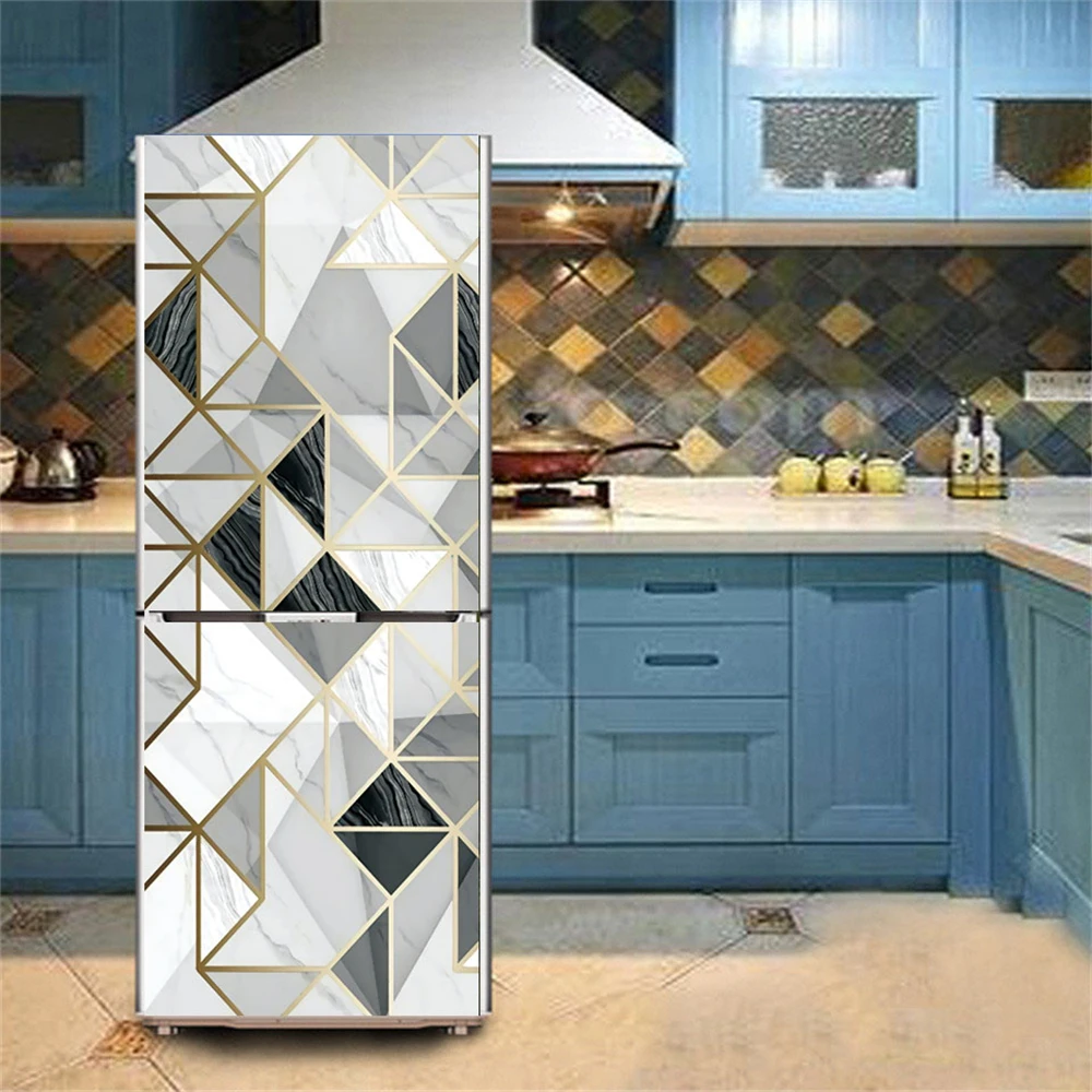 KD Decor - Self Adhesive Fridge Wallpaper Stickers Front Fridge Cover Full  Size (160x60)Cm Refrigerator Wallpaper