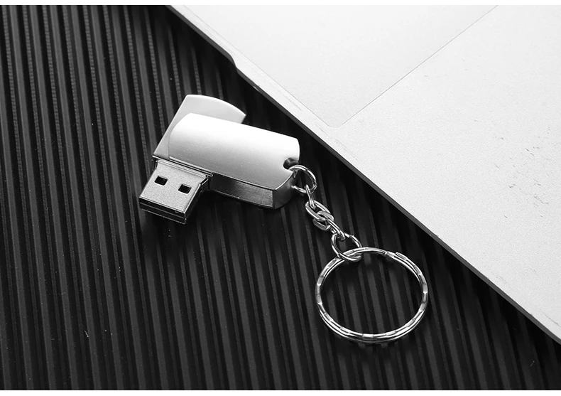 Креативный USB флеш-накопитель 4 ГБ 8 ГБ Флешка 16 ГБ флеш-накопитель 32 Гб 64 Гб металлическая USB флеш-карта диск 128 Гб Серебряный Поворотный