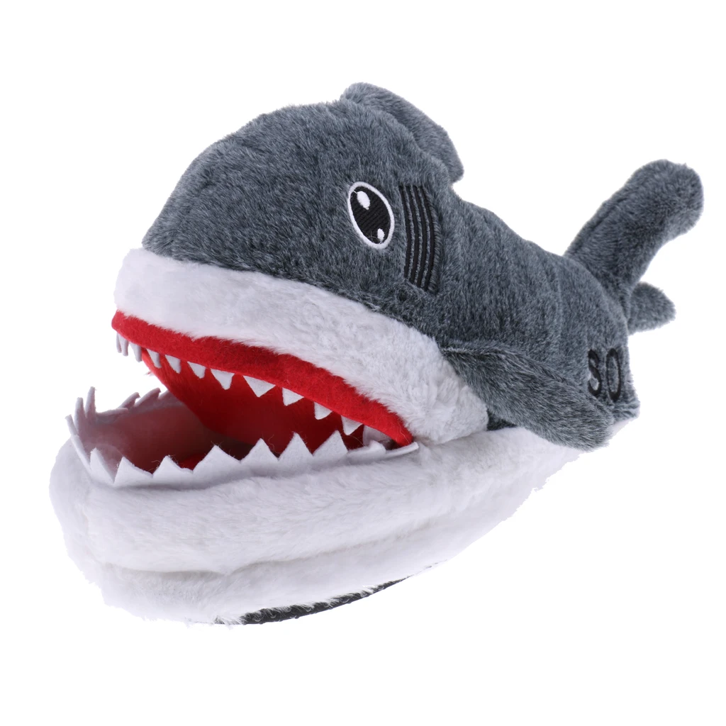 Women Men Shark Warm Soft Plush Slippers Home Winter Slippers Gifts