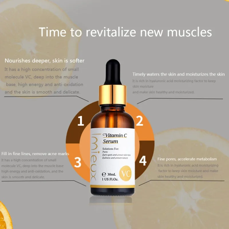 IMIEUX Vitamin C Whitening Essence Moisturizing Shrinking Pores Anti-wrinkle Anti-aging Firming Skin Vitamin C Serum Face Serum