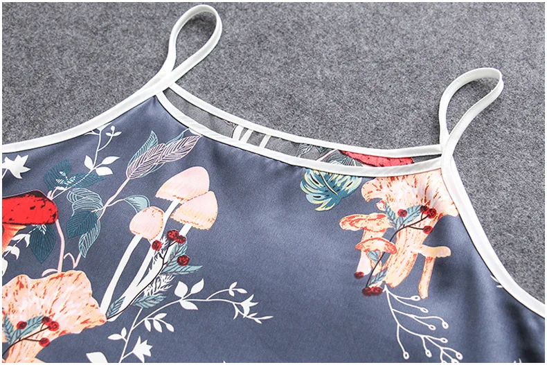 AEOZRING ночное белье женский весна, осень и зима ледяной шелк сексуальная подвеска костюм из семи частей Летняя шелковая Студенческая домашняя одежда