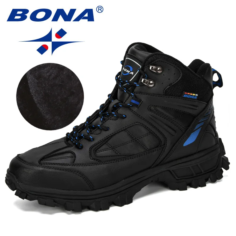 

BONA 2019 New Designers Nubuck Leather Mountain Desert Climbing Shoes Men Ankle Hiking Boots Fashion Classic Trekking Footwear