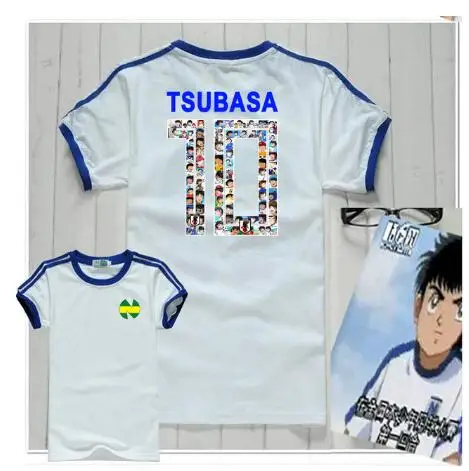 Детские хлопковые повседневные футболки для футбола капитан Tsubasa Ozora blue Футбол японское аниме мужские и женские футболки