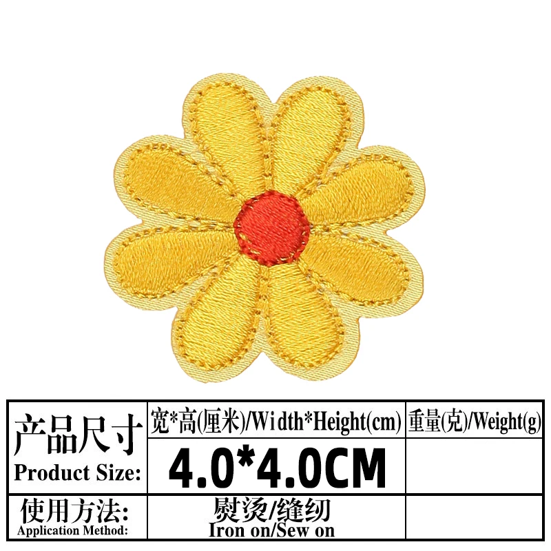 Flower Embroidered Patches for Clothing Thermoadhesive Badges Patch Thermal Stickers for Fabric Clothes Appliques Decoration
