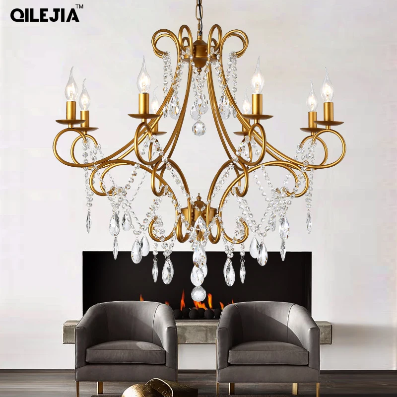 Chandeliers country art European style characteristic personality living room bedroom dining room cafe crystal chandeliers