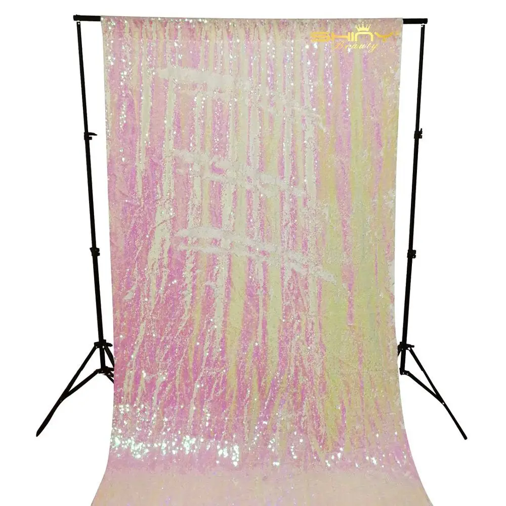 

Sequin Curtains 2 Panels 2FTx10FT Mermaid Curtain Backdrop Color Glitter Background Wedding Drapes 60x305cm-M0926