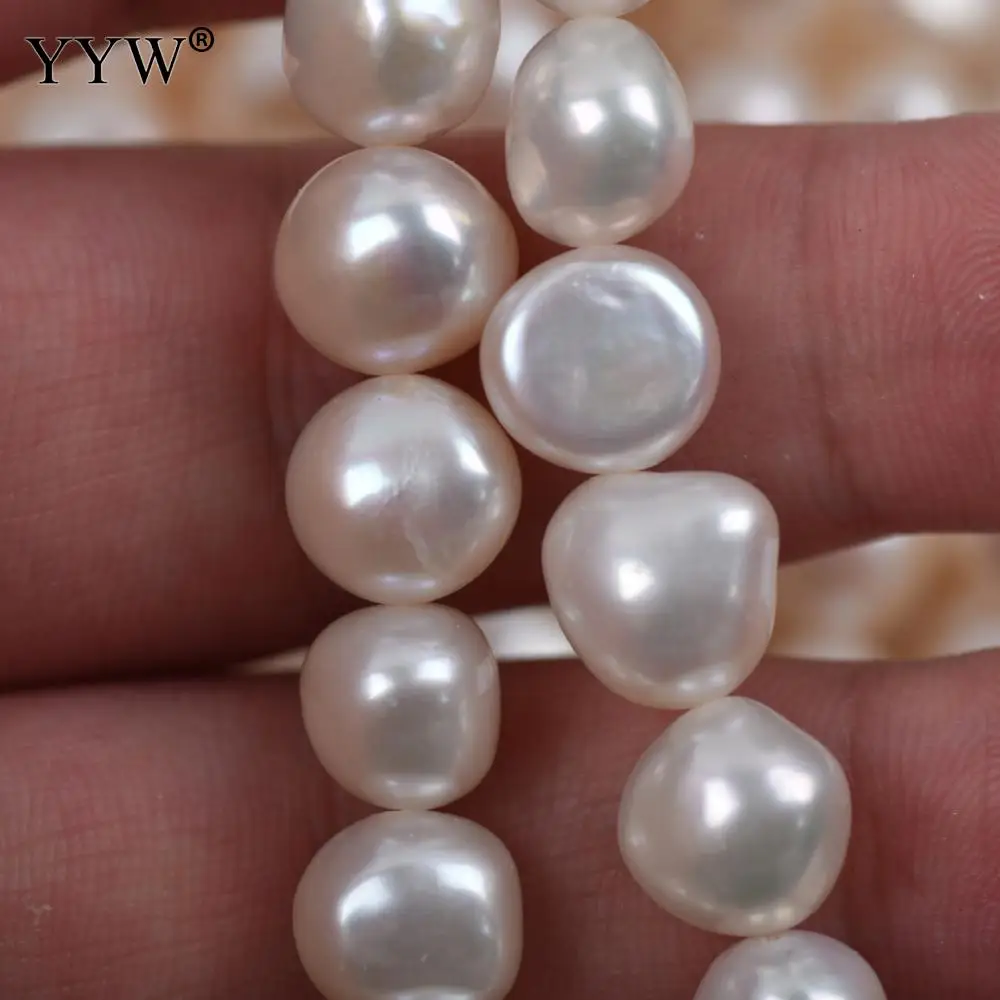 Wholesale AAA Cultured Button Freshwater Pearl Beads 10-11mm Baroque Irregular Shaped Horizontal Jewelry DIY Necklace Bracelet