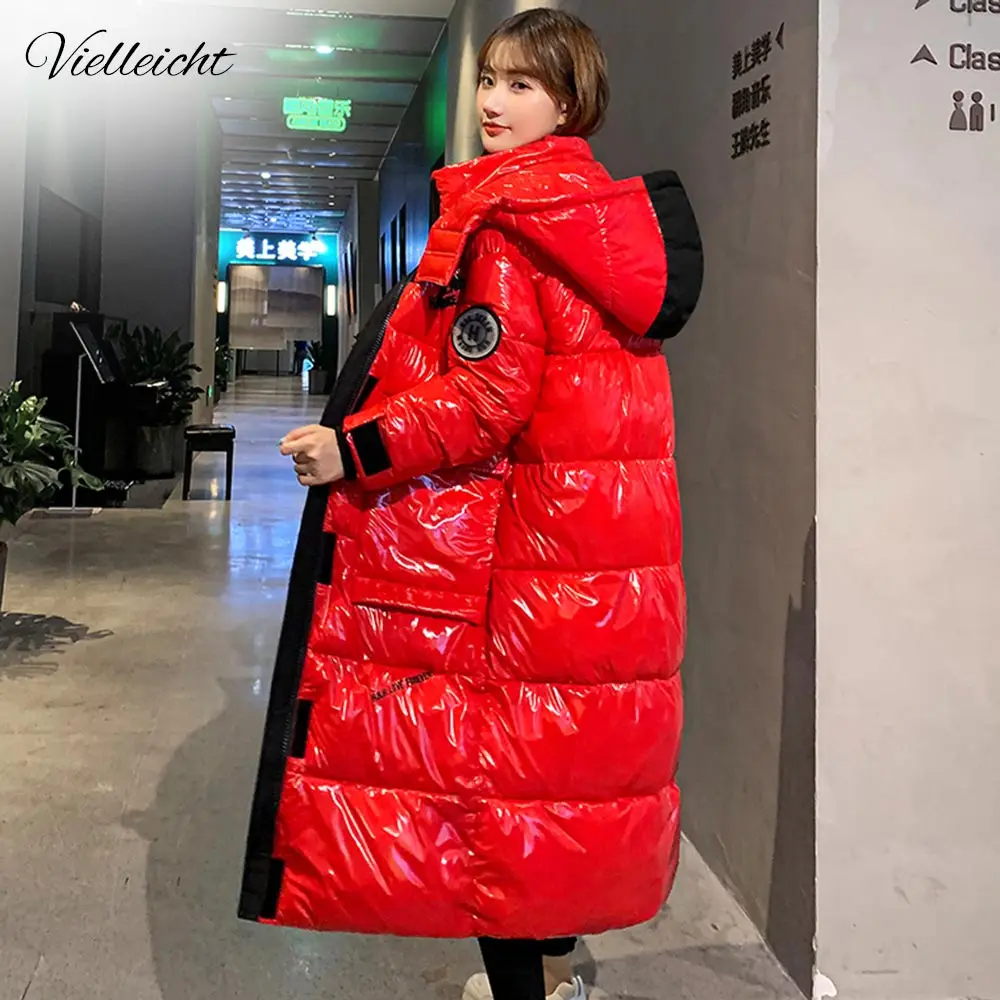 Vielleicht 2020 Женское пальто с капюшоном X Long Parkas оверсайз зимняя куртка женская