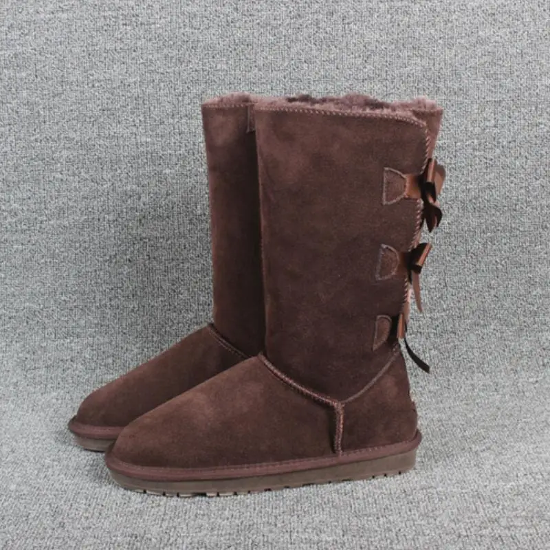 Merken Snowboots Vrouwen Vrouw Winter Laarzen strikje Zwart Casual Schoenen Vrouw Booties Pluche Bottine Femme ONS 4-13 - Цвет: picture color