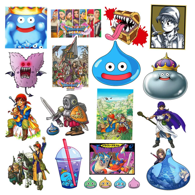 

17 pcs/set Cartoon Dragon Quest Game Doodle Sticker Car Sticker Sunscreen Waterproof Doragon Kuesuto around gift