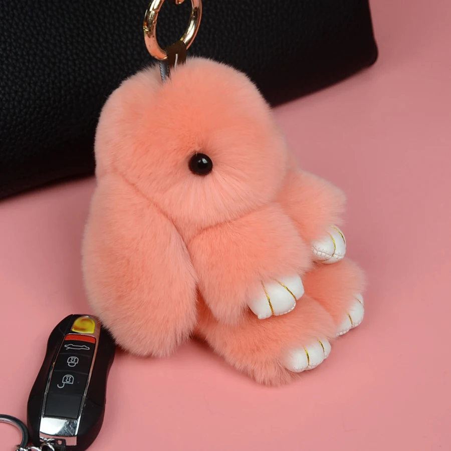 Брелок для ключей из меха кролика кролика|bag accessories|car keychainrabbit fur accessories |